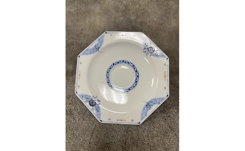 九谷焼 カップ＆ソーサー 染付花/三浦晃禎作 焼き物 民芸品 工芸品 食器