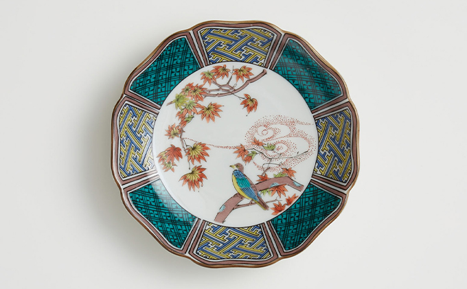 九谷焼　4.2号皿揃　花鳥絵変り（5枚セット）