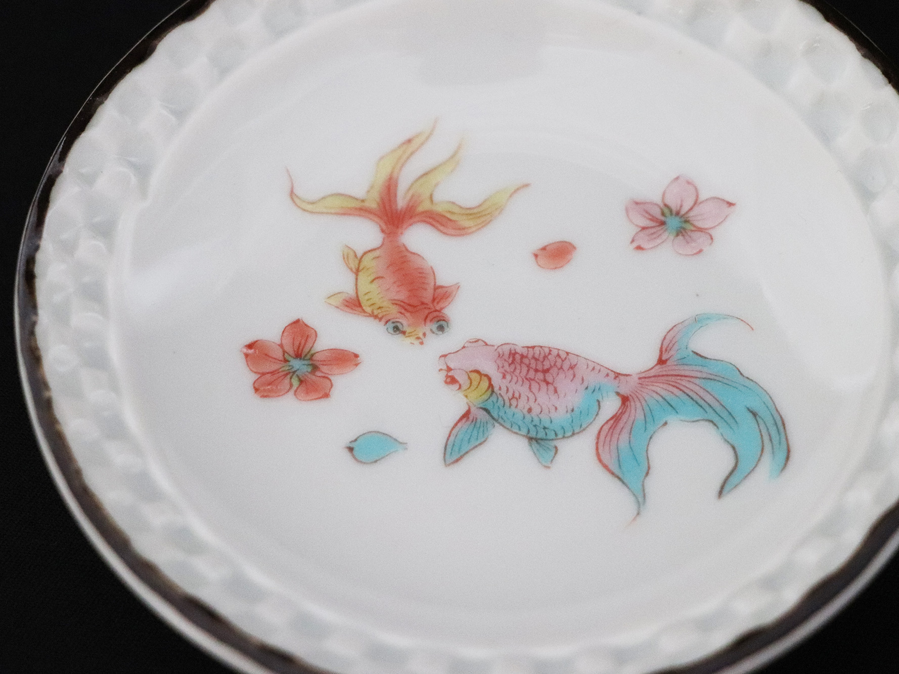 九谷焼　3.2号皿揃　金魚 （５枚セット）a01