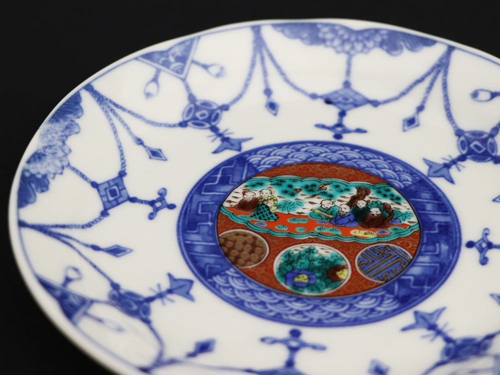 九谷焼　5.2号皿揃　時代絵 （5枚セット）a01