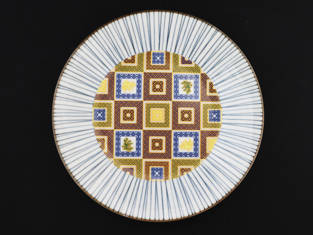 九谷焼　5.2号皿揃　石畳 （5枚セット）a01 食器 キッチン雑貨 キッチンアイテム 雑貨 小物 お皿 丸皿 食卓 テーブルコーディネート