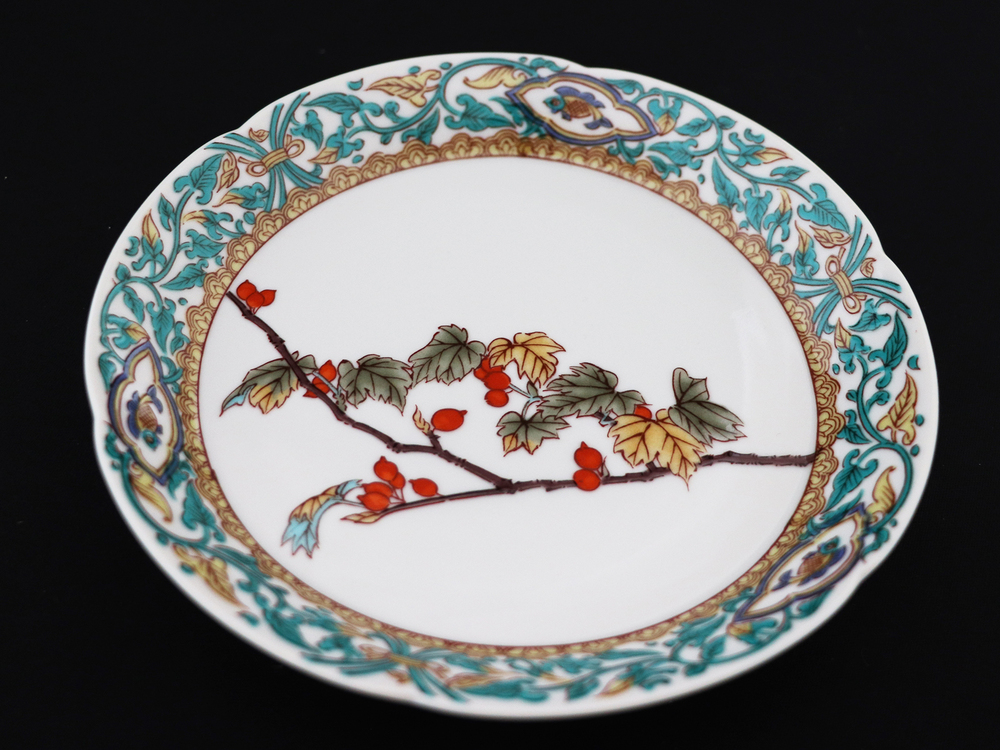 九谷焼　5.2号皿揃　果実絵変り （5枚セット）a01