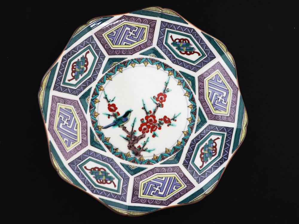 九谷焼　5号皿揃　古九谷風 （5枚セット）a01