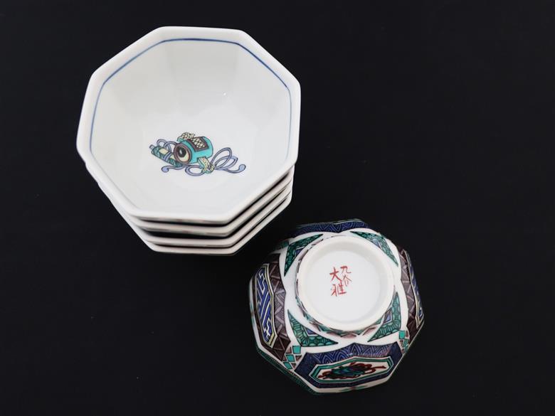 九谷焼　3.2号小鉢揃　古九谷風　 a01