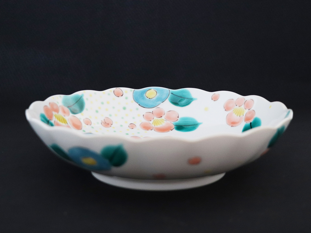 九谷焼　 7号鉢　花ちらし　a01