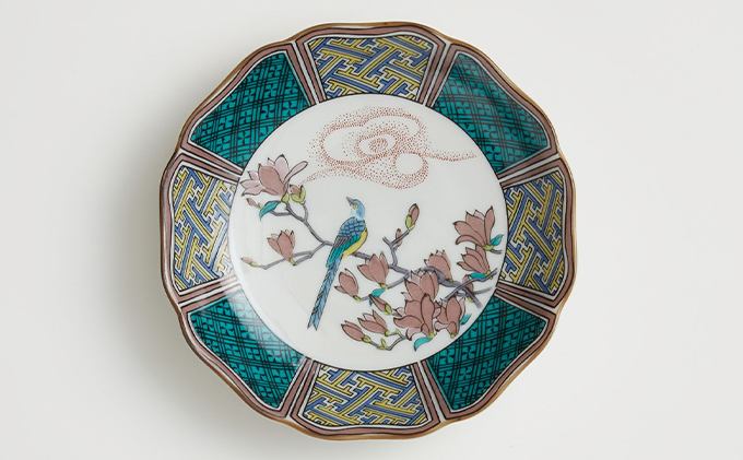 九谷焼　4.2号皿揃　花鳥絵変り（5枚セット）