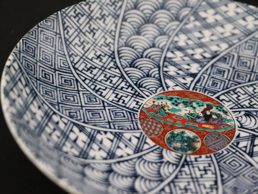 九谷焼　5.2号皿揃　時代画 （5枚セット）a01