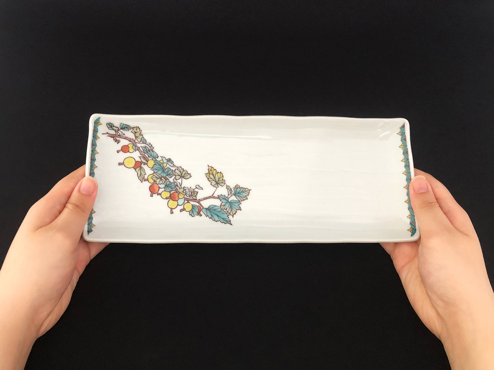 九谷焼　9号皿揃　果実絵変り （5枚セット）a01