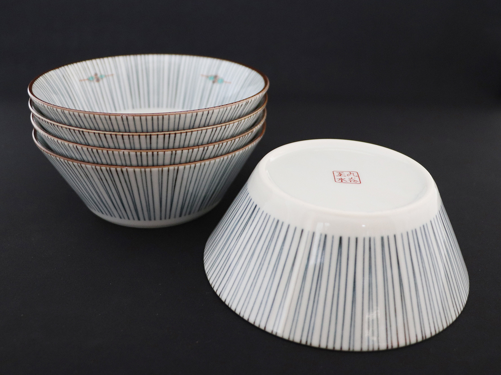 九谷焼　4.5号小鉢揃　扇絵変り （5枚セット）a01