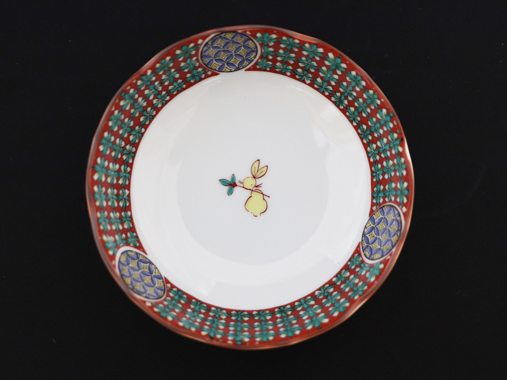 九谷焼　4号小鉢揃 うさぎ　a01