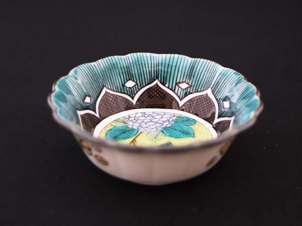 九谷焼　 2.5号小鉢揃　吉田屋草花　a01