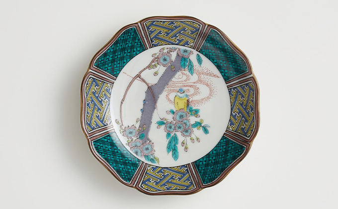 九谷焼　4.2号皿揃　花鳥絵変り（5枚セット）