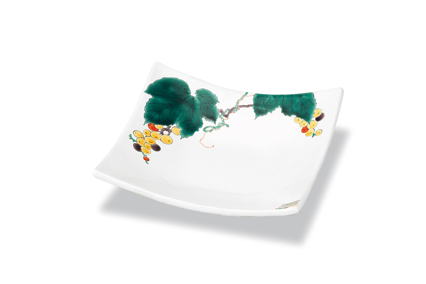 角皿　ぶどう　晄窯