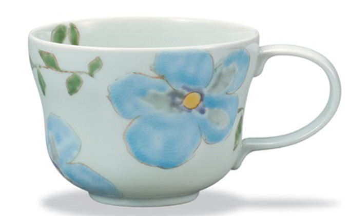 九谷焼マグカップ しあわせの花 川合孝知作 a04 焼き物 民芸品 工芸品 食器