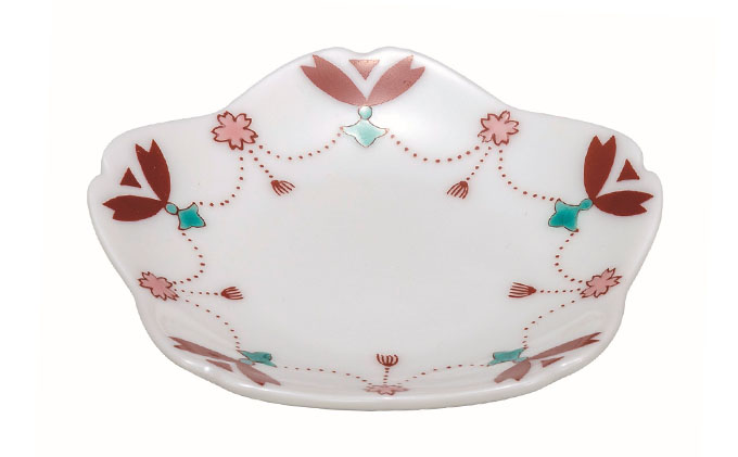九谷焼　3号皿・さくら 瓔珞 5枚セット a01 民芸品 工芸品 焼き物 食器