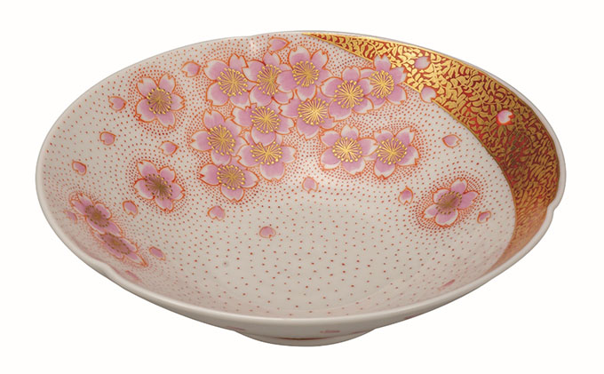 九谷焼　7号鉢・金襴手さくら　福田良則