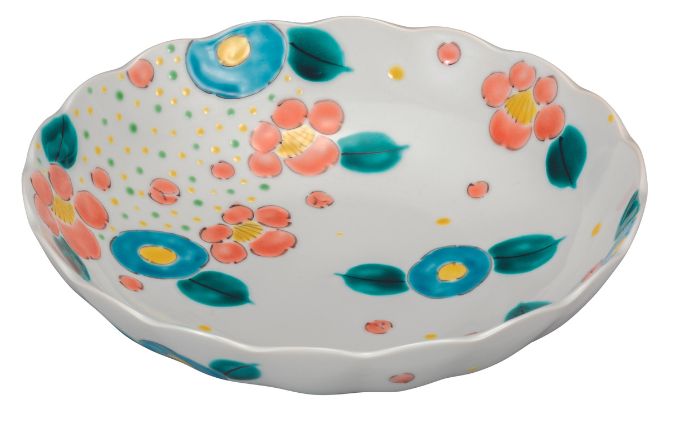 九谷焼　 7号鉢　花ちらし　a01