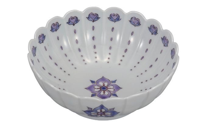 九谷焼　5.2号鉢　花菱文　a01