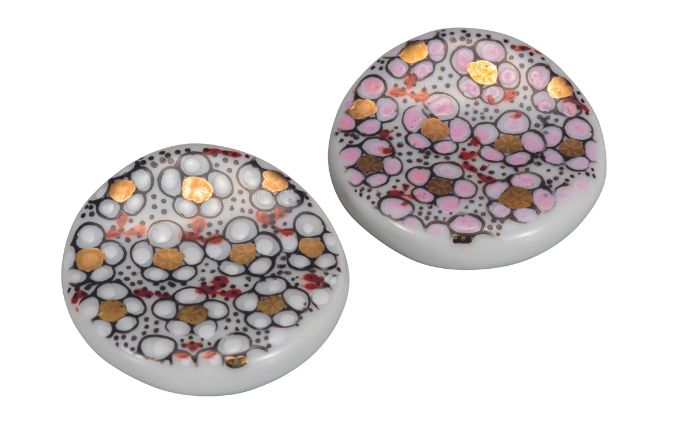 九谷焼　 組箸置　梅詰　a015