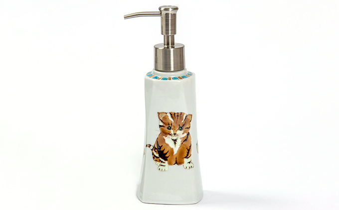 九谷焼ソープディスペンサー（4角）猫