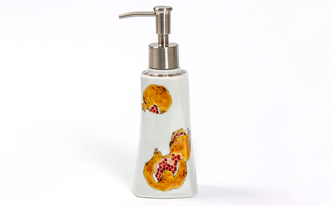 九谷焼ソープディスペンサー（4角）柘榴