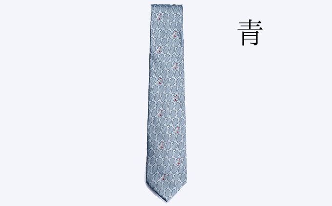 石川の朱鷺ネクタイ 【青】