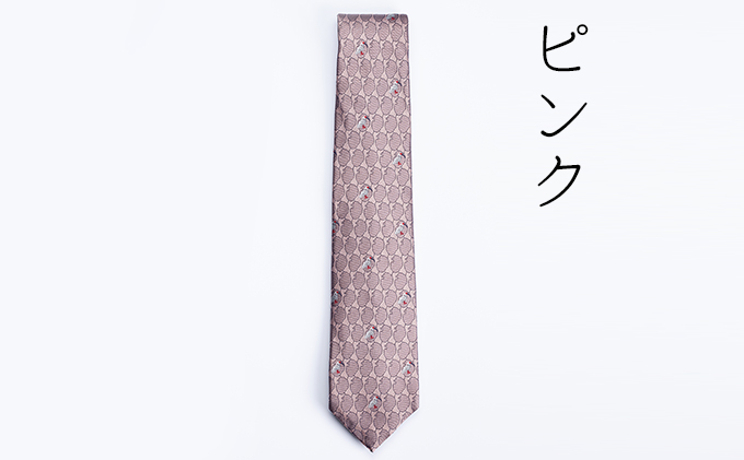 石川の朱鷺ネクタイ 【ピンク】