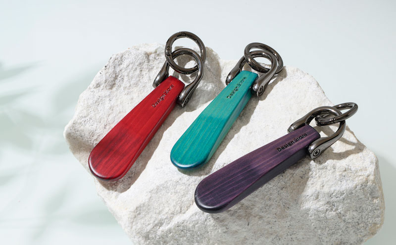 THE EASTON 木製キーホルダー 山中塗 靴べらタイプ 能美市 パープル