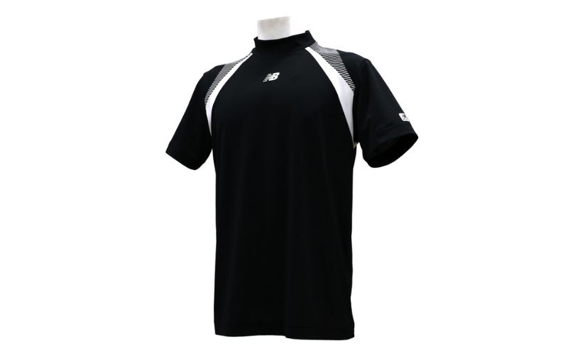 ニューバランスゴルフ ウェア 半袖 モックネックシャツ メンズ UVカット ブラック 012-6166002 3Lサイズ