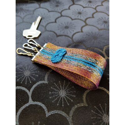 水引　三連キーホルダー(GR)