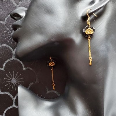 【金沢水引】genol　ピアス　ブラック