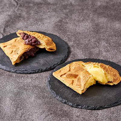 冷凍たい焼き 能登産大納言あずき・カスタード 計4個【配送不可地域：離島】