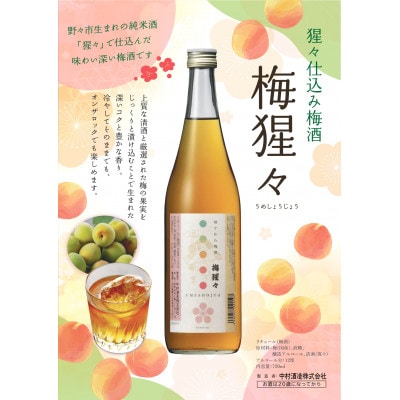 【野々市市の地酒】純米酒「猩々」と梅酒「梅猩々」お楽しみセット(各720ml　1本)