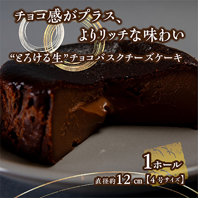 【しっかり、だけどふわとろ】ベルギー産のチョコを贅沢に使用した 生チョコ バスクチーズケーキ【配送不可地域：離島】