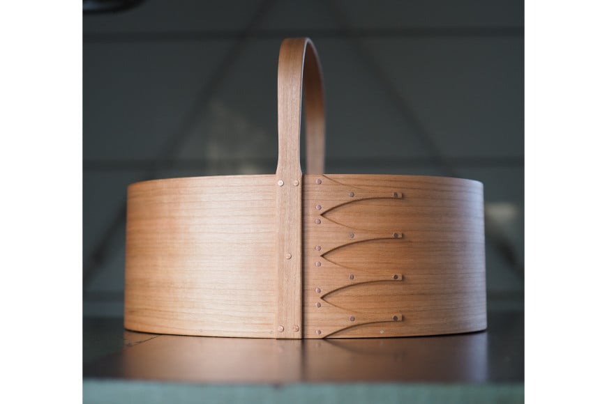 シェーカーオーバルボックス ハンドル付キャリアー 【6号サイズ】 [Tiny workshop 石川県 志賀町 CA3006] シェーカーボックス オーバルボックス 能登 収納箱 道具箱 手工芸 裁縫