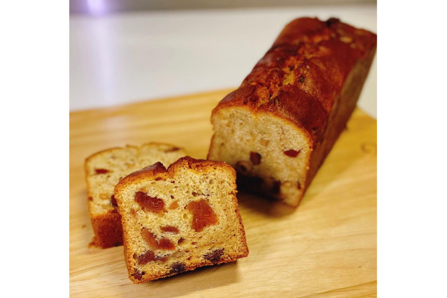 スイーツ 特産 ころ柿 パウンドケーキ 1ホール [KAFE MAKAN（カフェ マカン） 石川県 志賀町 CF2002] しっとり ザクザク 甘さ控えめ ラム酒 香る