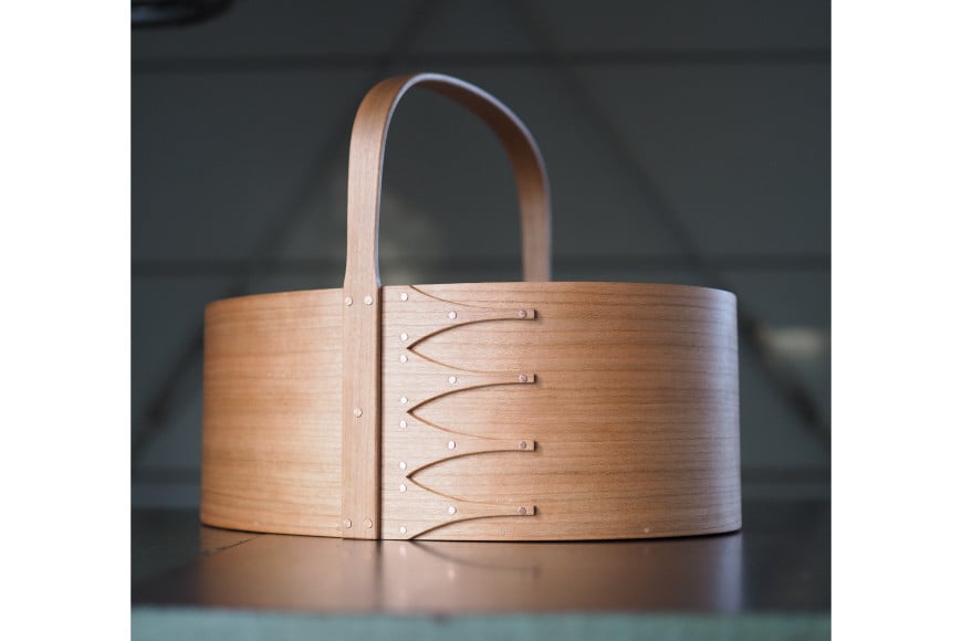 シェーカーオーバルボックス ハンドル付キャリアー 【6号サイズ】 [Tiny workshop 石川県 志賀町 CA3006] シェーカーボックス オーバルボックス 能登 収納箱 道具箱 手工芸 裁縫