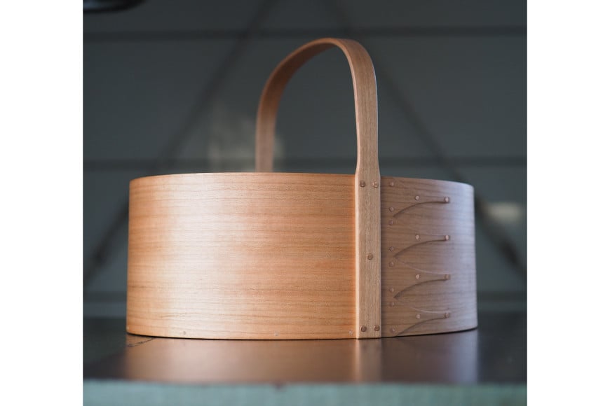 シェーカーオーバルボックス ハンドル付キャリアー 【6号サイズ】 [Tiny workshop 石川県 志賀町 CA3006] シェーカーボックス オーバルボックス 能登 収納箱 道具箱 手工芸 裁縫