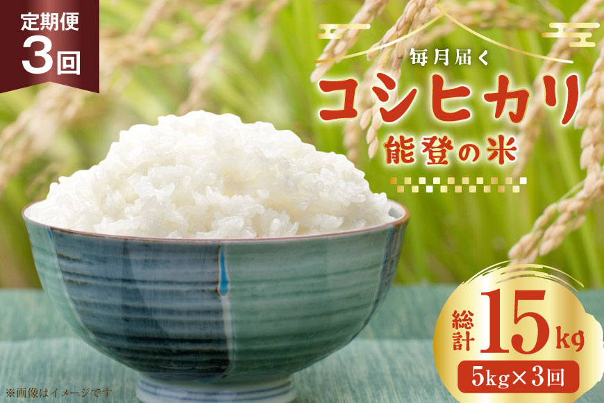 米 定期便 令和7年度産 3回 コシヒカリ 精米 5kg 計15kg [YUファーム 石川県 志賀町 CL5002] ご飯 お米 コメ 白米 こしひかり 能登 おこめ こめ 定期