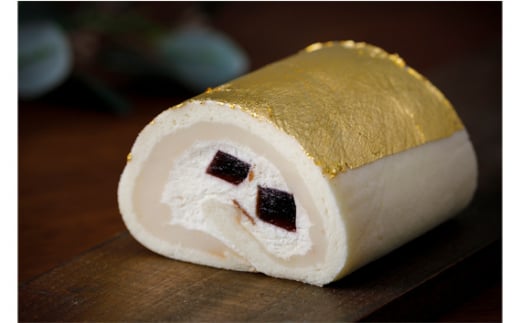 ロールケーキ 金の宝達ロールくーずぇ ハーフサイズ 1本 [宝達山本舗松月堂 石川県 宝達志水町 38600504] スイーツ 洋菓子 ケーキ 冷凍 金箔