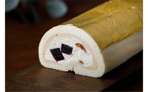 ロールケーキ 金の宝達ロールくーずぇ 1本 [宝達山本舗松月堂 石川県 宝達志水町 38600505] スイーツ 洋菓子 ケーキ 冷凍 金箔