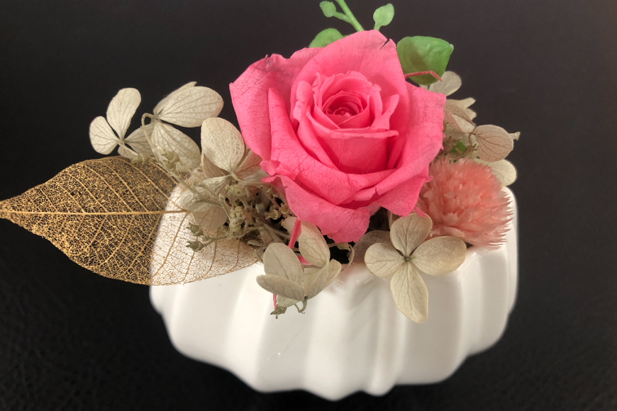 花 プリザーブドフラワー アレンジ スモール ばら1輪 紫陽花 など [littleprincess 石川県 宝達志水町 38601339] お花 プリザーブド フラワー ギフト インテリア 観賞用 小物 お花 花束 長期保存 バラ 薔薇 あじさい