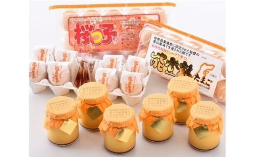 濃厚 プリン 6個 たまご 10個 ×2種 温泉たまご 8個 だし付き [ナカヤマエッグ 石川県 宝達志水町 38600467] 卵 タマゴ 桜っ子 能登鶏 ぷりん 食べ比べ お試し