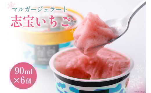 マルガージェラート6個セット（志宝いちご6個） [モアショップヤマモト（アイス） 石川県 宝達志水町 38600456]