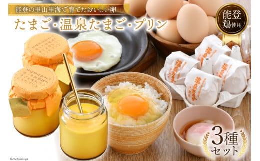 濃厚 プリン 6個 たまご 10個 ×2種 温泉たまご 8個 だし付き [ナカヤマエッグ 石川県 宝達志水町 38600467] 卵 タマゴ 桜っ子 能登鶏 ぷりん 食べ比べ お試し