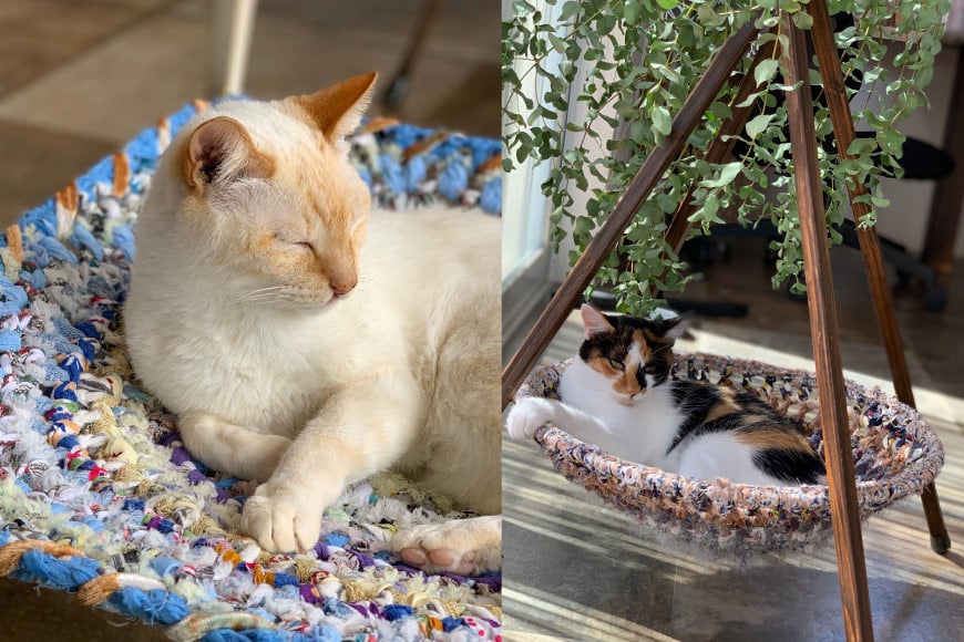 猫 ハンモック ねこいとハンモック 2段タイプ [ねこいとハンモックpama 石川県 中能登町 27ao0012] キャットタワー 木製 キャット タワー 猫ハンモック