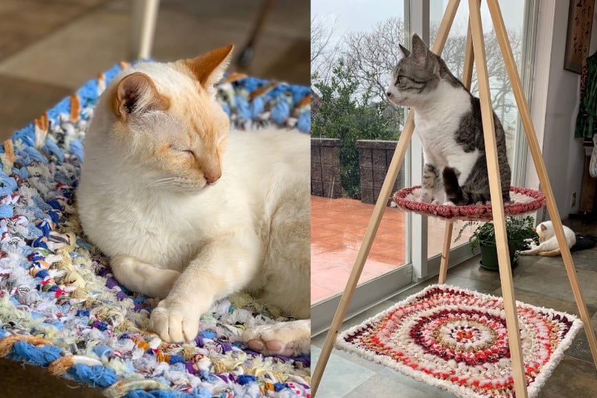 猫 ハンモック ねこいとハンモック 1段タイプ [ねこいとハンモックpama 石川県 中能登町 27ao0013] キャットタワー 木製 キャット タワー 猫ハンモック