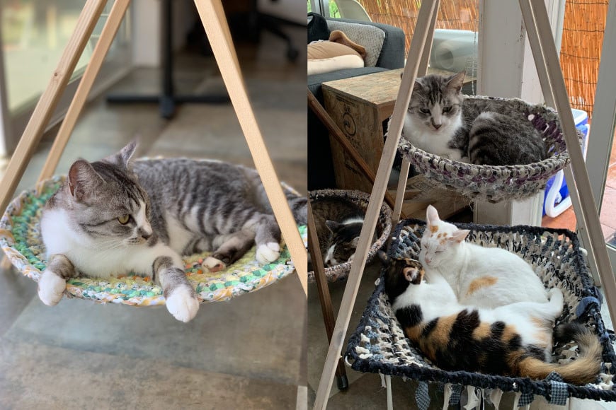 猫 ハンモック ねこいとハンモック 1段タイプ [ねこいとハンモックpama 石川県 中能登町 27ao0013] キャットタワー 木製 キャット タワー 猫ハンモック