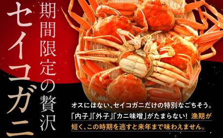 【先行予約/11月7日より順次発送】朝ゆで国産セイコガニ　5杯| 蟹 かに カニ 越前ガニ 越前がに せいこがに セイコガニ せいこ蟹 ボイル 5匹 福井 冷蔵 メス ずわいがに 送料無料 セコガニ せこがに せいこ セイコ せいこガニ セイコ蟹  【配送不可地域：北海道・沖縄・離島】  [BFAA004]