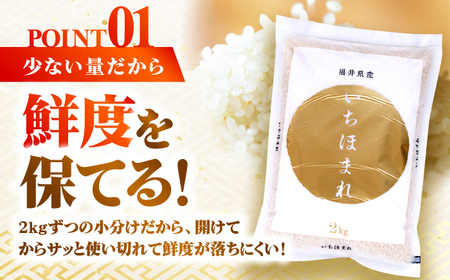【いちほまれ 2kg×3袋】福井県産 いちほまれ 2kg×3袋 合計6kg 福井県 ブランド米 / 白米 精米 甘みとつや 小浜市 / シマダ農園 [BFAV014]